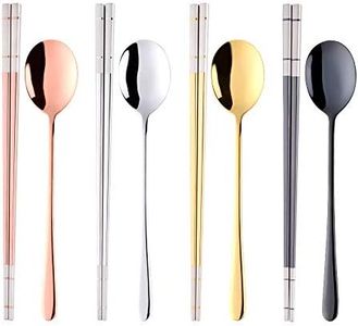 Buyer Star 4 color Square Chopsticks and Spoons Set Metal Stainless Steel Spoons Chopsticks Set