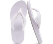 KuaiLu Flip Flops for Women with Arch Support Yoga Mat Comfortable Summer Beach Walking Thong Sandals Slip On wedding bridesmaid bride bridal Indoor Outdoor White Size 6.5