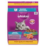 WHISKAS Seafood Selections Adult Dry Cat Food With Real Salmon, 9.1kg Bag