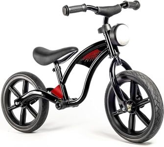KRIDDO Toddler Balance Bike 2 Year Old, Age 24 Months to 5 Years Old, Front Light, Rubber Wheel, Gift Bike for 2-5 Boys Girls, Black
