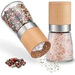 ZOLMER® Spice Mills Set of 2 with Adjustable Ceramic Grinder – Elegant Salt Mill and Pepper Mill Made of High-Quality Wood – Also as a Chilli Mill [Without Spice Content]