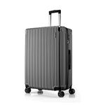 FLIEE Large Suitcase Hard Shell | Aluminum Telescopic Handle | TSA 3 Digit Combination Lock | 4 Dual Spinner Wheels | Lightweight Suitcase Large | Hold Check in Luggage (Grey, Large 28'')