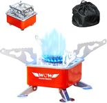 WOW FITNESS WORLD Gas Stove Camping Stove Folding Furnace 2800W Outdoor Stove Picnic Cooking Gas Burners Backpacking Furnace Butane, Red,Aluminium