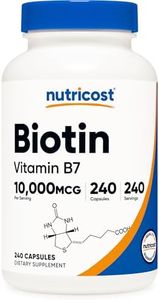 Nutricost Biotin (Vitamin B7) 10,000mcg (10mg), 240 Capsules