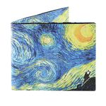 Supervek Starry Night Wallet, Van Gogh Paper Slim Wallet for Men | Vegan Tyvek Minimalist Bifold Mens Wallet | Men's Mighty Credit Card Holder Purse Wallets for Boys Gents