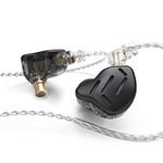 KZ Zax in-Ear Monitors, 16-Units Hybrid in Ear Earphones, HiFi Stereo Noise Isolating Sport IEM Wired Earbuds/Headphones with Detachable Cable for Musician Audiophile (Without Mic, Black)