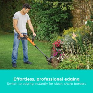 BLACK+DECKER Cordless Grass Trimmer 28cm – POWERCONNECT Strimmer