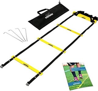 meiwar Set di Formazione e di coordinazione con Scala, 6 m con Borsa e pioli | Scaletta di Rapidità | Scalaetta di Rapidità per Calcio, Fitness, Sport, Pallamano, Calcio | + EBook Gratuito