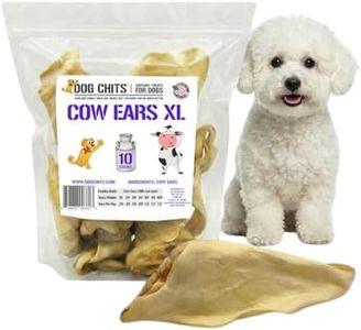 Dog Chits Cow Ears for Dogs – All Natural Cow Ear Dog Treats & Training Chews – High Protein, Low Fat – Thick Cut, Full-Sized – Dental Clean Crunch – for Medium & Large Dogs – Extra Large, 10 Pk