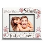 BELLA BUSTA -The Love Between Siblings Lasts Forever-Brothers, Sisters, Family Keepsake-UV Print Picture Frame (5x7 Horizontal)