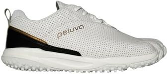 Peluva Apollo Golf | Men's 5-Toe, Zero-Drop Barefoot, Leather Shoe White/White