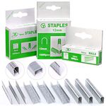 Swpeet 3000Pcs Premium Quality Officemate Standard 3 Sizes Staples, Including T-Type & U-Type & Door-Type Staples Perfect for Most Standard Stapler Guns