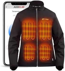 Venture Heat Women'sHeated Jacket with Battery Included - High Powered Self Warming Coat, Softshell Water Resistant (M, Black)