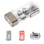 RovyVon E8 Small EDC Torch USB C Rechargeable, 700 High Lumens Bright Keyring Torch Compact LED Pocket Flashlights, AAA Battery Replaceable EDC Gadgets for Camping Hiking (365nmU+Red+White Sidelights