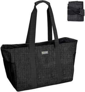 BALEINE Soft 9 Gallon Extra Large Utility Tote, Foldable Reusable Storage Bag (Charcoal Black)