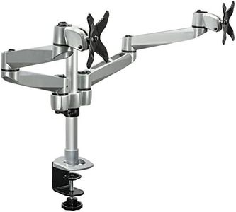 Mount-It! Dual Monitor Desk Mount with Full Motion Swivel Arms | Premium Aluminum Material with Modular Quick Connect Function (MI-43116)