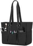 Damero Nurse Tote Bag with Padded Laptop Sleeve, Nursing Bag with Mutiple Pockets for Work, Home Health Care, Black