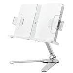 Book Stand, Tabletop, Stylish, Bookstand, Reading Stand, Bookstand, Stepless Height Adjustment, Angle Adjustment, Foldable, V-Shaped Base, For Studying, Kids, Students, Recipe Stand, Sheet Music, Magazine, Picture Book, Stand, Aluminum Base, Bookrest, Elastic, Music Stand, Textbook Stand, Gift