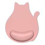 Hsxnam Ergonomic Mouse Pad with Wrist Support, Funny Cute Cat Shape Mouse Pad, Office Supplies Desk Accessories Non-Slip Waterproof Comfortable Pain Relief Mouse Pad, Rose Pink