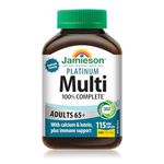 Jamieson 100% Complete Multivitamin Platinum for Adults 65+, with Calcium, Lutein & Immune Support