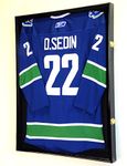 XL Hockey Jersey Frame Display Case Cabinet Shadow Box w/ UV Protection -Black Finished