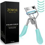 Zowor Eyelash Curler with Comb Fit All Eye Shape Curved Eyelash Curlers,Natural and Long Lasting Lash Curler for Women Make Up Gift(Blue)