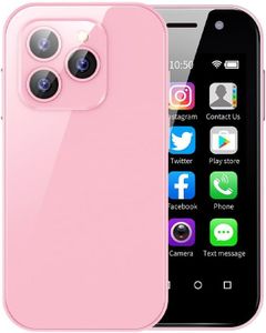 Mini Smartphone SOYES XS14 Pro 3.0" Android 9.0 4G LTE Dual SIM Face ID Dual Camera WiFi Bluetooth Hotspot GPS OTG Unlocked Mobile Phone (Pink, 3GB RAM 32GB ROM)