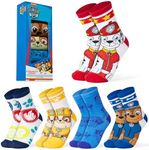 Paw Patrol Boys Calf Socks, Soft Breathable Kids Socks Pack of 5 - Boys Gifts