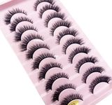 Bombay Vanity 3D Faux Mink Natural Eyelashes Pack of 10 False Eyelash, Eye Makeup Lash Posh 10 Pairs Lashes 10-16mm, pack of 10 Pair Artificial Eye Lashes (Day To Night Eye Lash)