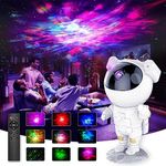 The Bright Storey Star Projector Galaxy Night Light Astronaut Space Projector Starry Nebula Ceiling Led Lamp With Timer & Remote,Kids Room Decor Aesthetic,Gifts For Christmas Birthdays-Silicone,White