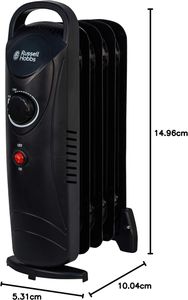 Russell Hobbs Oil Filled Radiator, 650W – Portable Electric Heater