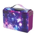 Lbxgap Portable Colored Printing Pattern Pencil Case 250 Slots Pen Pencil Bag Organizer with Handy Wrap Portable- Multilayer Holder for Prismacolor Crayola Colored Pencils