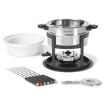 Starfrit Fondue Set - 3-in-1 Meat, Cheese, Chocolate - 12-Piece - Adjustable Safety Burner - 1.6 L Capacity