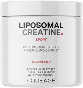 Codeage Liposomal Creatine Powder Supplement, Pure Creatine Monohydrate 5000mg, Pre Workout & Post Workouts - Unflavored Creatine, Micronized Creatine Powder - Creatinine for Sports - 30 Servings