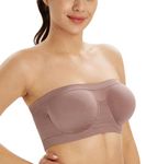 Lemorosy Non-Padded Underwire Bandeau Multiway T-Shirt Bra Women's Invisible Seamless Tube Top Bras(Purple,S)