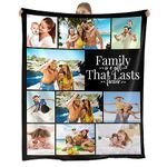 Ryoizen Personalised Blankets with Photos Custom Throw Blanket Soft Cozy Flannel Blanket Customized Photos Collages Gifts for Christmas Birthday Family Friends Lovers Wedding,10 photos B,127x152cm