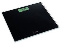 EXZACT Digital Bathroom Scale/Electronic Weighing Scale - Ultra Slim 1.7 CM Thickness -150 kg / 330 lb - Colour Glass Platform (Black)