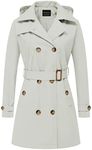 CREATMO US Women's Trench Coat Doub