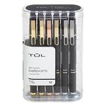 TUL® BP3 Retractable Ballpoint Pens, Medium Point, 1.0 mm, Black Barrel, Black Ink, Pack of 12 Pens