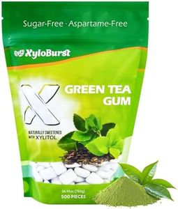 XyloBurst Gum | Xylitol Chewing Gum | Sugar Free, Gluten Free, Keto Friendly | Aspartame Free Gum For Oral Health | Green Tea | 500-Count Bag