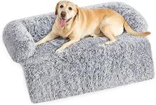 Feandrea FluffyHug Dog Sofa Bed, Dog Sofa Cover, Calming Dog Bed, XXL, for Large Dogs, 48 x 37.5 x 7 Inches, Washable Cover, Gray Ombré UPGW224G01