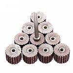 10PCS 10mm Non-woven Nylon Abrasive Flap Wheel Brush Wire Drawing Polishing Burnishing Drum Wheel For Stainless Steel