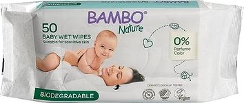 Bambo Nature Biodegradable Wet Wipes, Newborn Essentials, Eco-Labelled Baby Wipes, Gentle & Soft Wipes, Moisturising & Skin-Friendly Wet Wipes, 100% Biodegradable, Baby Essentials - 14x 50 Wipes