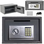 Large Digital Electronic Security Safe Box Fireproof Safe with Digital Keypad,16L Steel Construction Cash Safe for Home Business Jewelry Office Hotel Money Document,Wall Floor Anchoring