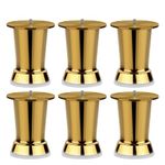 Plantex 4 Inch Sofa Legs for Bed Furniture/Sofa Legs for Table/Sofa Support Legs with Rubber Grip (Gold, 6 Pcs)