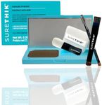 SURETHIK 4-in-1 Enhanced Hairline Powder Kit - Conceal Thinning Hair, Root Touch-Up, Highlight Refresher & Eyebrow Enhancer for Men and Women (Light Brown)