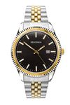 Sekonda King Classic Mens 40mm Quartz Watch in Black with Analogue Date Display, and Two-Tone Stainless Steel Strap 1836