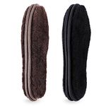 Genuine Sheepskin Insoles(2 Pairs),Furry Lamb Thick Shoe Insoles for Women Men,Soft Cosy Fluffy Wool Inner Soles for Slippers Wellies Clog Work Boots,Warm Lambswool Insoles EU37(UK4) Back&Brown