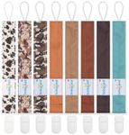 Babygoal Pacifier Clips 8 Pack, Pacifier Holder Clips for Baby Boys and Girls Fits for Most Pacifier, Binkie Styles & Baby Teethers & Toys and Gift-Neutral Color 8PS46-B