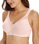 Lemorosy Comfort and Double Support for Large Bust Full Coverage Non Padded Wireless Minimizer Bra Women's Plus Size Bras(Pink,40DD)